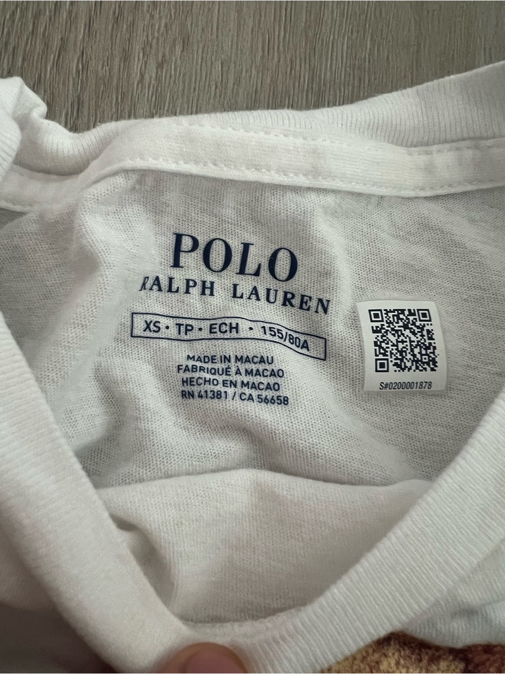 Ralph Lauren White Cotton Polo Bear Graphic Tee XS - Picture 3 of 3
